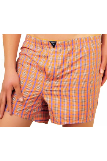 Erkek Karışık Renk Düğmesiz Gömlek Desenli  3Lü Paket %100 Pamuk Poplin Boxer Şort HZL24W-AV112341