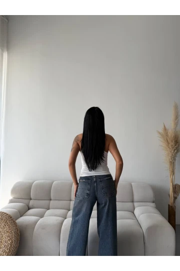 Kadın Beyaz Tek Omuz Asimetrik Kesim Sandy Bluz HZL25S-FRY123241