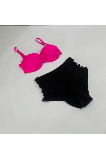 Kadın Fuşya İnce Askılı 3 Parça Bikini Takımı HZL25S-LC216