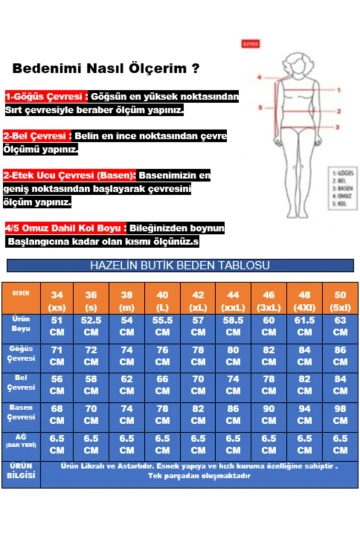 Kadın Yeşil Tropikal Yaprak Desen Yüzücü Mayo HZL25S-LC0046