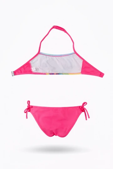 Kız Çocuk Açık Pembe Desenli  2-8 Yaş Straplez Bikini Takım HZL24S-LC3652