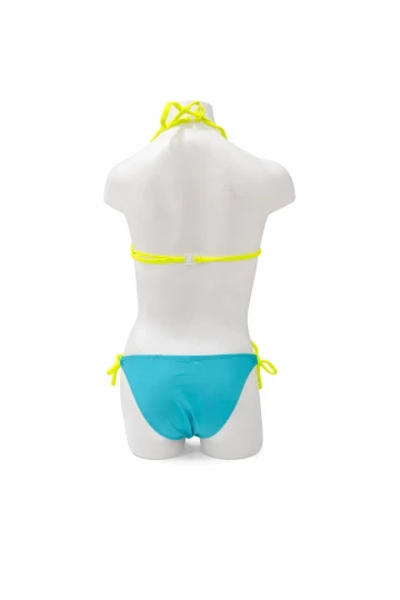 Kız Çocuk Mavi Neon Pembe Unicorn Temalı Bikini Takım HZL25S-LC19049