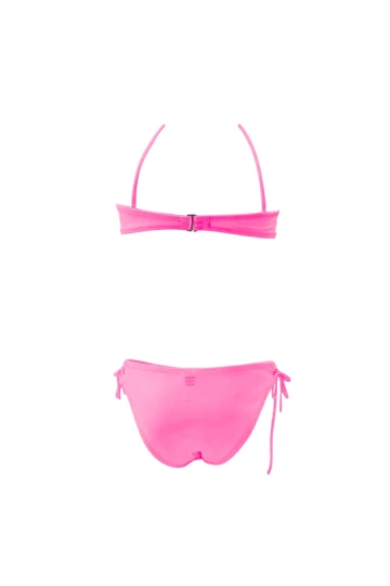 Kız Çocuk Pembe Unicorn Desenli  2-8 Yaş Straplez Bikini Takım HZL24S-LC3658