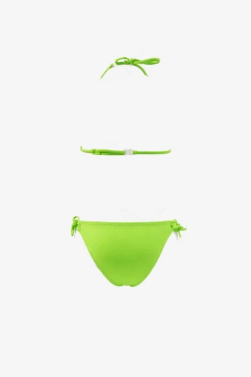 Kız Çocuk Turuncu Yeşil Unicorn Temalı Bikini Takım HZL25S-LC19049