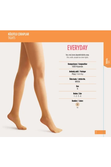Penti 6lı Paket EVERYDAY 15 den Ten Külotlu Çorap Renk No:57 HZL25-PNTE