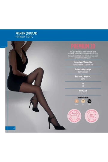 Penti 6lı Paket Premium 20 den Bronz Külotlu Çorap Renk No:38 HZL25-PNT20