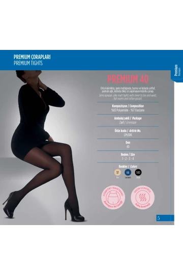 Penti 6lı Paket Premium 40 den Ten Külotlu Çorap Renk No:57 HZL25-PNTP40