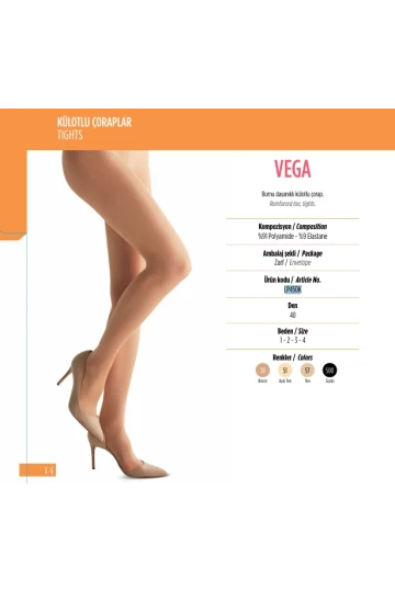 Penti 6lı Paket VEGA 40 den Siyah Külotlu Çorap Renk No:500 HZL25-PNTV40