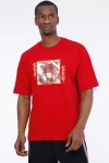 Erkek Kırmızı Çizgi Karakteri Baskılı Oversize Örme T-shirt HZL23S-MXC130101
