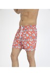 Erkek Pembe Baskılı Deniz Şort