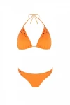ZEKİ Kadın Oranj Swarovski Aksesuarlı Boyundan Bağlı Brazilian Alt Üçgen Bikini Takımı HZL23S-ZK117981