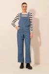 Kadın Mavi Ayarlanabilir Askılı Cepli Yandan Düğmeli Salopet Jean Tulum HZL24W-BD170241