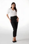 Kadın Siyah Fermuar Kapamalı Yüksek Bel Kumaş Pantolon HZL25W-BD166501