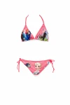 Kız Çocuk Pembe Çizgi Figürlü İp Bağlamalı Bikini Takım HZL25S-LC842